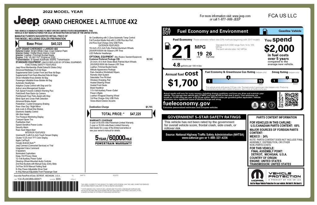 jeep grand cherokee l 2022 1C4RJJAG8N8600571 image jeep grand cherokee l 2022 1C4RJJAG8N8600571 image